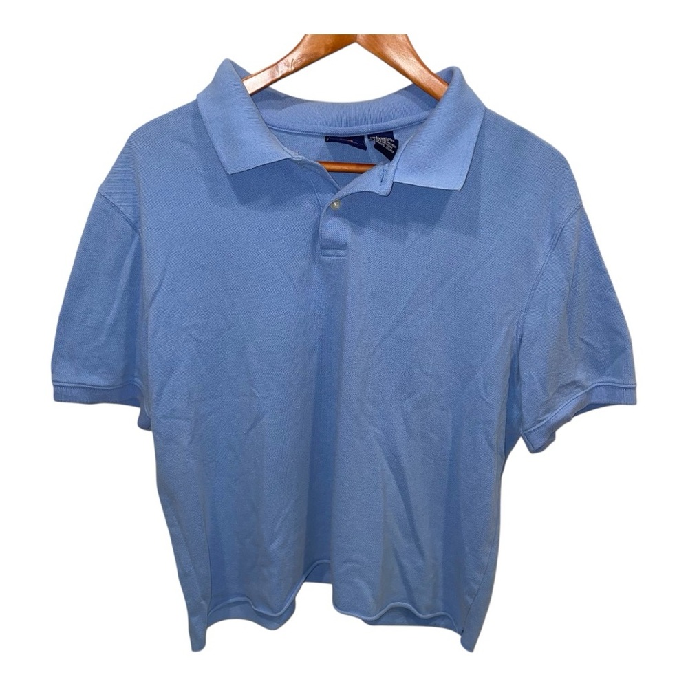 Y2K Carolina blue bugle boy polo shirt cotton